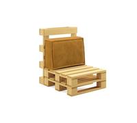 chilly pilley® coperture per pallet in corda per pallet UE - rivestimento sfoderabile - cuscino del sedile - cuscino dello schienale in molti colori (cuscino laterale 60x40x25/15, miele)