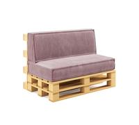 chilly pilley® coperture per pallet in corda per pallet UE - rivestimento sfoderabile - cuscino del sedile - cuscino dello schienale in molti colori (set da 2, viola)