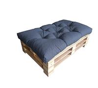 chilly pilley - Cuscini per mobili in pallet trapuntati e imbottiti, per divani, per interni ed esterni, cuscino per schienale, cuscino per seduta, cuscino laterale (cuscino per seduta, 120 x 80 cm, blu)