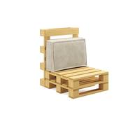 chilly pilley® cuscini per pallet in corda per pallet UE - rivestimento sfoderabile - cuscino del sedile - cuscino dello schienale in molti colori (cuscino laterale 60x40x25/15, crema)