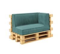 chilly pilley® cuscini per pallet in velluto a coste per pallet UE - rivestimento sfoderabile - cuscino del sedile - cuscino dello schienale in molti colori (set da 3, turchese)