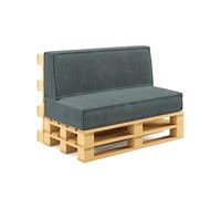 chilly pilley® cuscini per pallet in velluto a coste per pallet UE - rivestimento sfoderabile - cuscino del sedile - cuscino dello schienale in molti colori (set da 2, grigio)