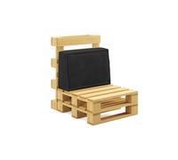 chilly pilley® cuscini per pallet in velluto a coste per pallet UE - rivestimento sfoderabile - cuscino del sedile - cuscino dello schienale in molti colori (cuscino laterale 60x40x25/15, nero)