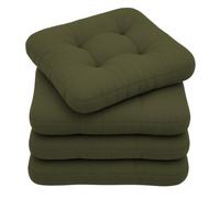 chilly pilley Cuscini Per Sedie Con Passanti Impermeabili Set Cuscini Trapuntati Da Cucina Varie Dimensioni Cuscino Per Sedie Cuscini Decorativi Vari Colori (Verde Scuro, 45 X 45 Cm Set Di 4)