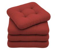 chilly pilley Cuscini Per Sedie Con Passanti Impermeabili Set Cuscini Trapuntati Da Cucina Varie Dimensioni Cuscino Per Sedie Cuscini Decorativi Vari Colori (Rosso Scuro, 40 X 40 Cm Set Di 4)