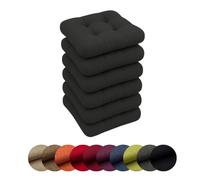 chilly pilley Cuscini Per Sedie Con Passanti Set Cuscini Trapuntati Da Cucina Varie Dimensioni Cuscino Per Sedie Cuscini Decorativi Vari Colori (6x Cuscini 40x40. Nero)