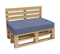 chilly pilley Cuscino da giardino, impermeabile, per pallet, per interni ed esterni, lavabile, cuscino per schienale (120 x 80 x 15, colore: blu tortora