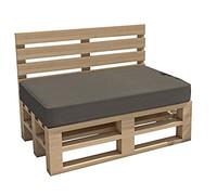 chilly pilley Cuscino Impermeabile Per Mobili In Pallet Cuscino Da Giardino Cuscino Per Interno Esterno Lavabile Sfoderabile Cuscino Del Sedile (Cuscino Del Sedile 120x80x15, Grigio)