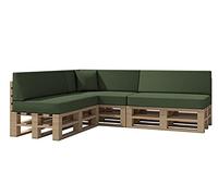 chilly pilley Cuscino Impermeabile Per Mobili In Pallet Cuscino Da Giardino Cuscino Per Interno Esterno Lavabile Sfoderabile Cuscino Del Sedile (Set Di 8, Verde Scuro)