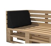 chilly pilley Cuscino Impermeabile Per Mobili In Pallet Cuscino Da Giardino Cuscino Per Interno Esterno Lavabile Sfoderabile Cuscino Del Sedile (Cuscino Laterale 60x40x10/20, Nero)