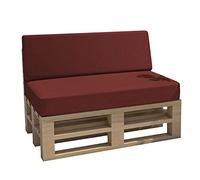 chilly pilley Cuscino Impermeabile Per Mobili In Pallet Cuscino Da Giardino Cuscino Per Interno Esterno Lavabile Sfoderabile Cuscino Del Sedile (Set Di 2, Rosso Scuro)