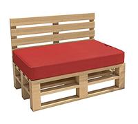 chilly pilley Cuscino Impermeabile Per Mobili In Pallet Cuscino Da Giardino Cuscino Per Interno Esterno Lavabile Sfoderabile Cuscino Del Sedile (Cuscino Del Sedile 120x60x15, Rosso)