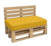 chilly pilley Cuscino Impermeabile Per Mobili In Pallet Cuscino Da Giardino Cuscino Per Interno Esterno Lavabile Sfoderabile Cuscino Del Sedile (Cuscino Del Sedile 120x60x15, Giallo)