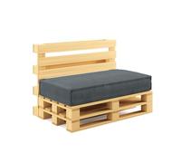 chilly pilley® cuscino per pallet in corda per pallet UE - rivestimento sfoderabile - cuscino del sedile - cuscino dello schienale in molti colori (cuscino del sedile 120x80, grigio)