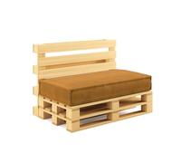 chilly pilley® cuscino per pallet in corda per pallet UE - rivestimento sfoderabile - cuscino del sedile - cuscino dello schienale in molti colori (cuscino del sedile 120x80, miele)