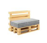 chilly pilley® cuscino per pallet in corda per pallet UE - rivestimento sfoderabile - cuscino del sedile - cuscino dello schienale in molti colori (cuscino del sedile 120x80, grigio chiaro)