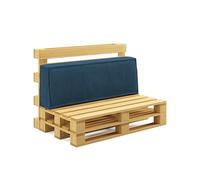 chilly pilley® cuscino per pallet in corda per pallet UE - rivestimento sfoderabile - cuscino del sedile - cuscino dello schienale in molti colori (cuscino dello schienale 120x40x25/15, blu navy)