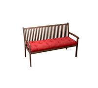 Chilly Pilley Cuscino Per Panca Da Giardino Trapuntato Con Passanti Per Sedile (120x50x12, Rosso)
