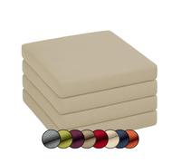 chilly pilley Cuscino Per Sedia Cuscino Per Sedile Rivestimento Sfoderabile Con Cerniera Lampo Set Di Cuscini Da Giardino (Set Di 4 45x45x5, Crema)
