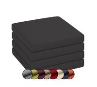 chilly pilley Cuscino Per Sedia Cuscino Per Sedile Rivestimento Sfoderabile Con Cerniera Lampo Set Di Cuscini Da Giardino (Set Di 4 40x40x5, Nero)