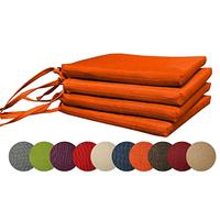 chilly pilley Cuscino Per Sedia Da Giardino Cuscino Per Sedia Da Giardino Cuscino Per Sedia Cuscino Per Sedile Da Giardino (Set: 4 Cuscini, Arancione)
