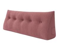 chilly pilley® Cuscino Schienale In Velluto A Coste Cuscino Da Lettura Cuscino Da Letto Cuscino Da Parete Cuscino A Cuneo Cuscino Di Supporto Per Letto Molti Colori 100x50x20 (Rosa Scuro)
