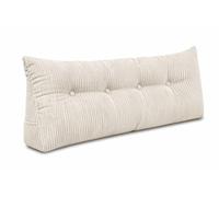 chilly pilley® Cuscino Schienale In Velluto A Coste Cuscino Da Lettura Cuscino Da Letto Cuscino Da Parete Cuscino A Cuneo Cuscino Di Supporto Per Letto Molti Colori 100x50x20 (Crema)