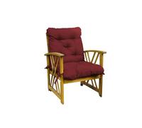 chilly pilley® Cuscino Trapuntato Per Le Poltrone Sedia Da Giardino Cuscino In 2 Parti Cuscino Con Schienale Alto Ampia Scelta Di Colori E Dimensioni (2x60x60x50, Rosso Scuro)