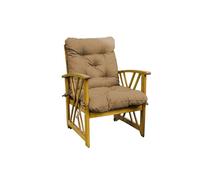 chilly pilley® Cuscino Trapuntato Per Le Poltrone Sedia Da Giardino Cuscino In 2 Parti Cuscino Con Schienale Alto Ampia Scelta Di Colori E Dimensioni (2x60x60x60, Cappuccino)