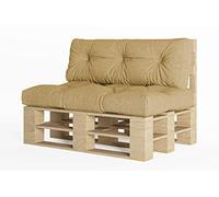 chilly pilley Cuscino Trapuntato Per Mobili In Pallet Riempito Con Fiocchi Di Schiuma Cuscino Per Divano Per Schienale Cuscino Per Sedile Cuscino Laterale Set (Set Di 2 Beige)