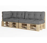 chilly pilley Cuscino Trapuntato Per Mobili In Pallet Riempito Con Fiocchi Di Schiuma Cuscino Per Divano Per Schienale Cuscino Per Sedile Cuscino Laterale Set (Set Di 5 Grigio)