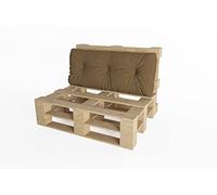 chilly pilley Cuscino Trapuntato Per Mobili In Pallet Riempito Con Fiocchi Di Schiuma Per Divano Per Schienale Per Sedile Laterale Set (Cuscino Per Lo Schienale 120 X 60 Marrone)