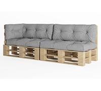 chilly pilley Cuscino Trapuntato Per Mobili In Pallet Riempito Con Fiocchi Di Schiuma Per Divano Per Schienale Per Sedile Laterale Set (Set Di 5 Argento)