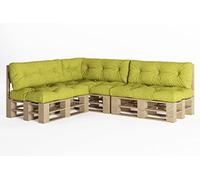 chilly pilley Cuscino Trapuntato Per Mobili In Pallet Riempito Con Fiocchi Di Schiuma Per Divano Per Schienale Per Sedile Laterale Set (Set Di 7 Verde)