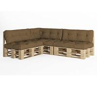chilly pilley Cuscino Trapuntato Per Mobili In Pallet Riempito Con Fiocchi Di Schiuma Per Divano Per Schienale Per Sedile Laterale Set (Set Di 7 Marroni)