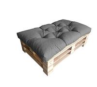 chilly pilley Cuscino Trapuntato Per Mobili In Pallet Riempito Con Fiocchi Di Schiuma Per Divano Per Schienale Per Sedile Laterale Set (Cuscino Del Sedile 120 X 60 Grigio)