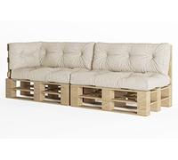 chilly pilley Cuscino Trapuntato Per Mobili In Pallet Riempito Con Fiocchi Di Schiuma Per Divano Per Schienale Per Sedile Laterale Set (Set Di 5 Avorio)