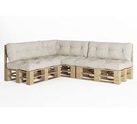 chilly pilley Cuscino Trapuntato Per Mobili In Pallet Riempito Con Fiocchi Di Schiuma Per Divano Per Schienale Per Sedile Laterale Set (Set Di 7 Avorio)