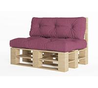 chilly pilley Cuscino Trapuntato Per Mobili In Pallet Riempito Con Fiocchi Di Schiuma Per Divano Per Schienale Per Sedile Laterale Set (Set Di 2 Viola)