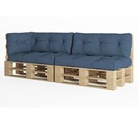 chilly pilley Cuscino Trapuntato Per Mobili In Pallet Riempito Con Fiocchi Di Schiuma Per Divano Per Schienale Per Sedile Laterale Set (Set Di 5 Blu)
