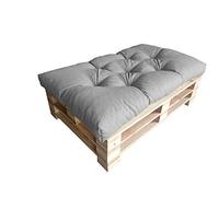 chilly pilley Cuscino Trapuntato Per Mobili In Pallet Riempito Con Fiocchi Di Schiuma Per Divano Per Schienale Per Sedile Laterale Set (Cuscino Del Sedile 120 X 60 Argento)