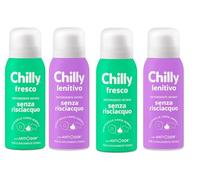 Chilly Set di 4 Detergenti Intimi Senza Risciacquo Fresco e Lenitivo, Mousse Spray da Borsetta, Formula No-Rinse, Azione Anti-Odore, per Igiene Quotidiana, Viaggi, Ufficio, Sport, 100ml