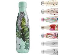 Chilly's Borraccia originale - Thermos in acciaio inox riutilizzabile per bevande calde e fredde, a prova di perdite, senza sudorazione, Wild Monstera, 500 ml