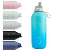 Chilly's Borraccia serie 2 con coperchio ribaltabile, cannuccia telescopica e passante in nylon, coperchio facile da aprire, spazzola per la pulizia inclusa - 500 ml - Ombre, Aurora