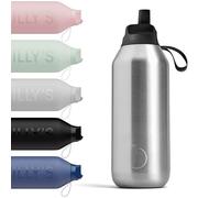 Chilly's Borraccia sportiva serie 2 con coperchio ribaltabile, 90% acciaio inossidabile riciclato, 500 ml