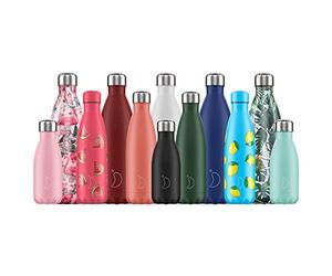 Chilly's Bottiglia d'acqua in acciaio inox e riutilizzabile | a prova di perdita, senza sudore | Giallo/Funk | 500 ml