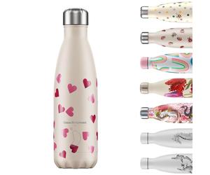 Chilly's - Bottiglia d'acqua in acciaio inox e riutilizzabile, a prova di perdita, senza sudore, tazze, 500 ml
