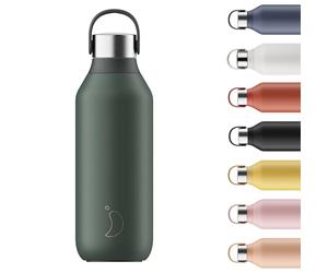 Chilly's Bottle Series 2 - Bottiglie Termiche in Acciaio Inossidabile con Colletto Liscio e Laccetto - Pine Green, 500ml