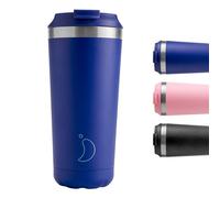 Chilly's Original Coffee Cup - Tazza termica per bevande calde e fredde - Tazza isolata sottovuoto a doppia parete - Acciaio inossidabile - Matte Blue, 500ml