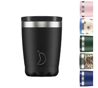 Chilly's Original Tazza da caffè - Tazza Termica da Viaggio per Bevande Fredde e Calde - con Coperchio - Tazza Isolata Sottovuoto a Doppia Parete - Acciaio Inox - Nero Monocromatico, 340ml
